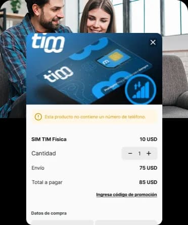 Ilustración de compra anónima con SIM TIM