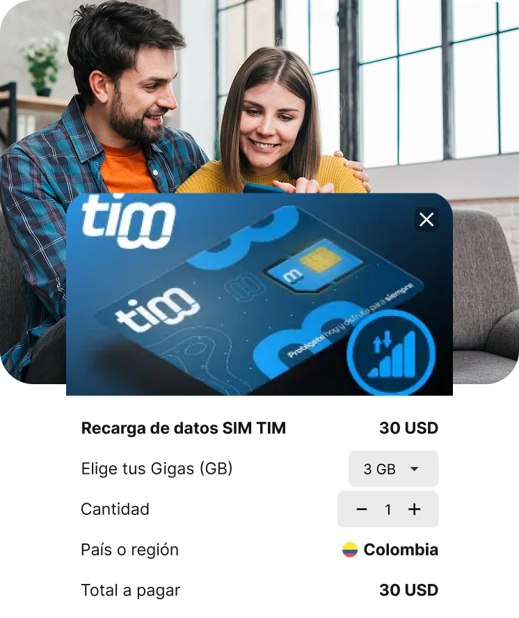 Ilustración de compra anónima con SIM TIM